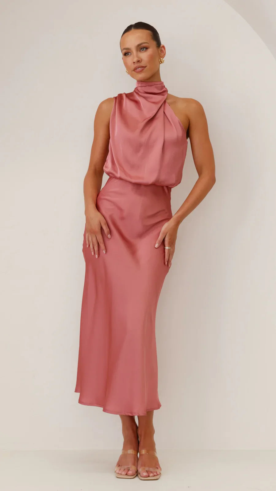 Amara Satin Couture Maxi Dress
