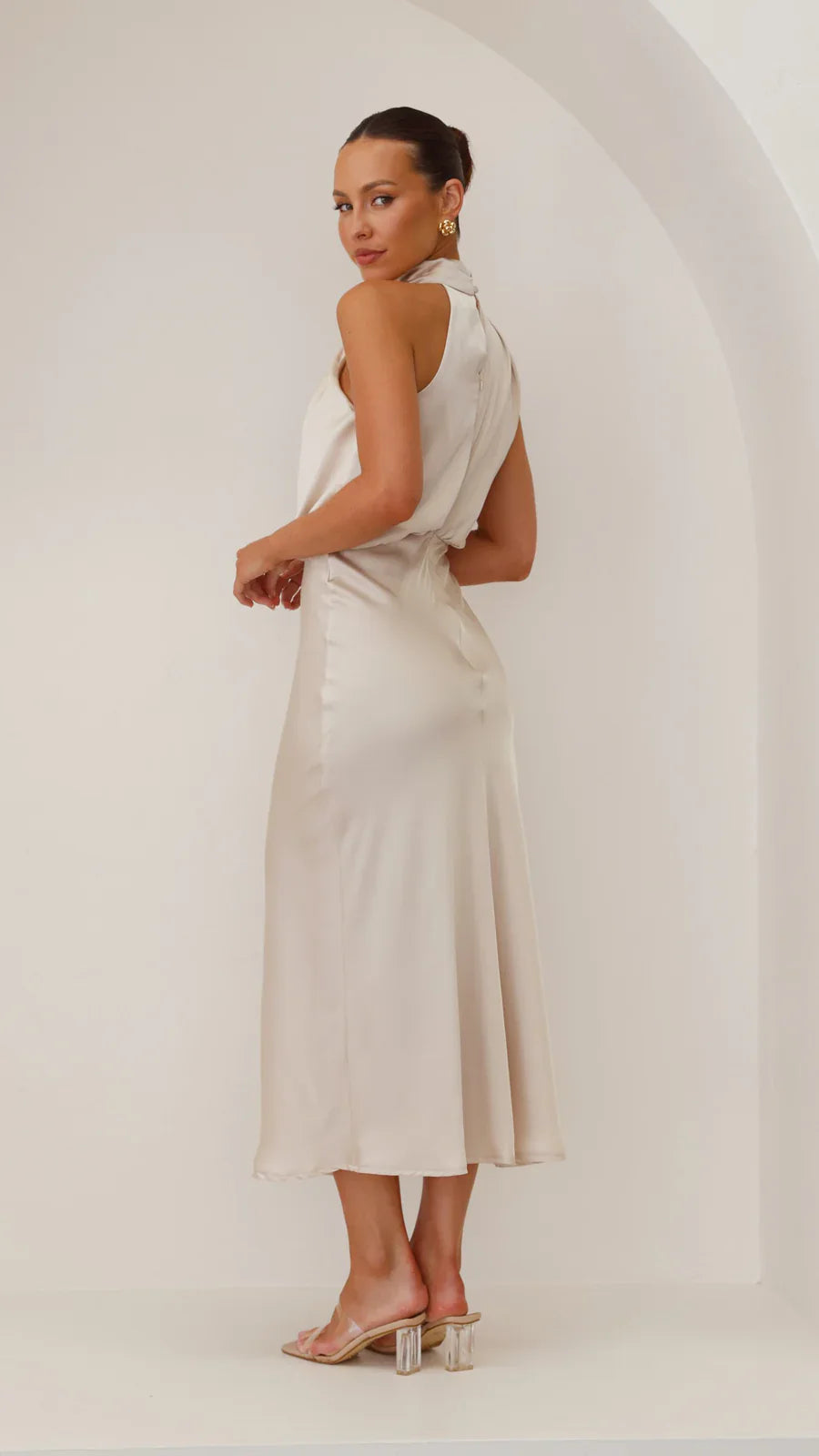 Amara Satin Couture Maxi Dress