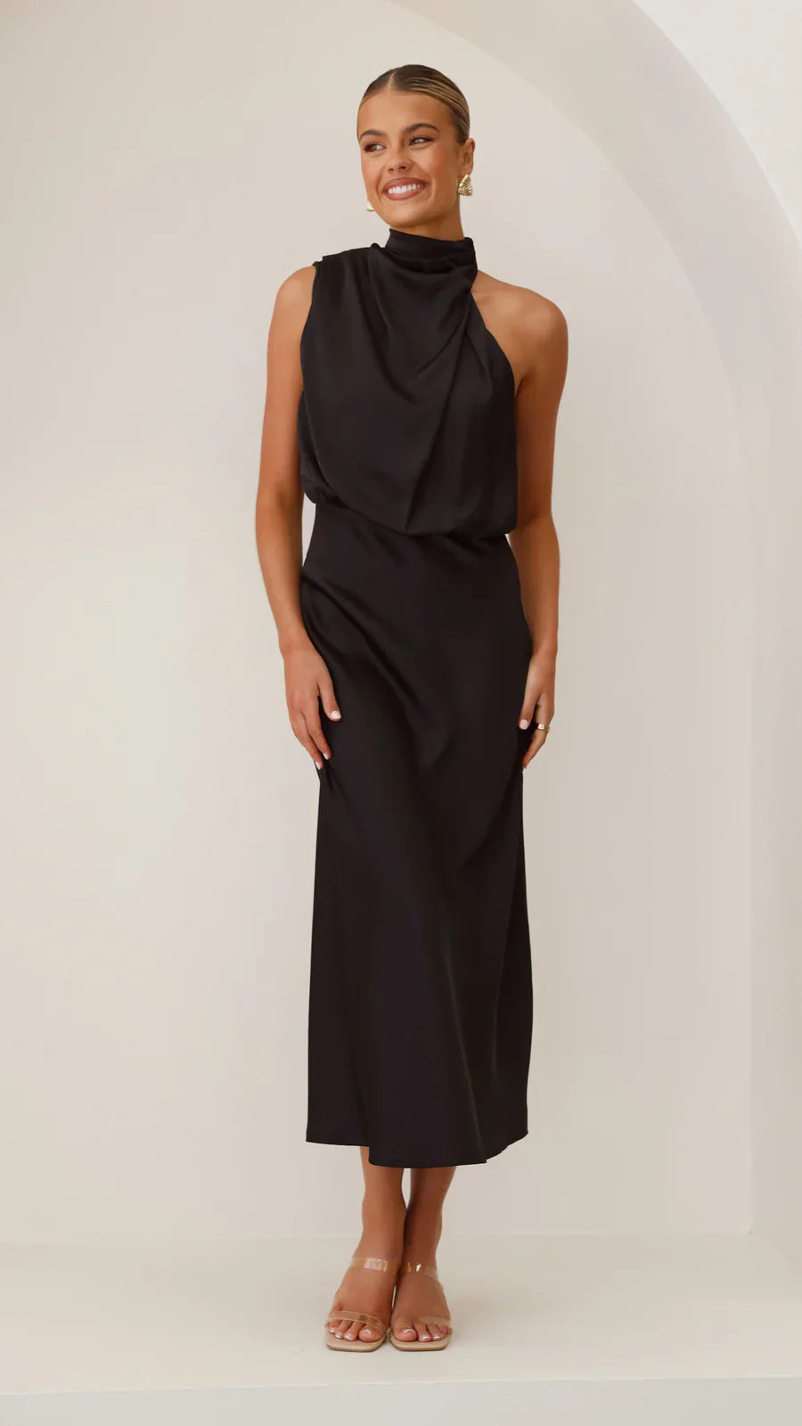 Amara Satin Couture Maxi Dress