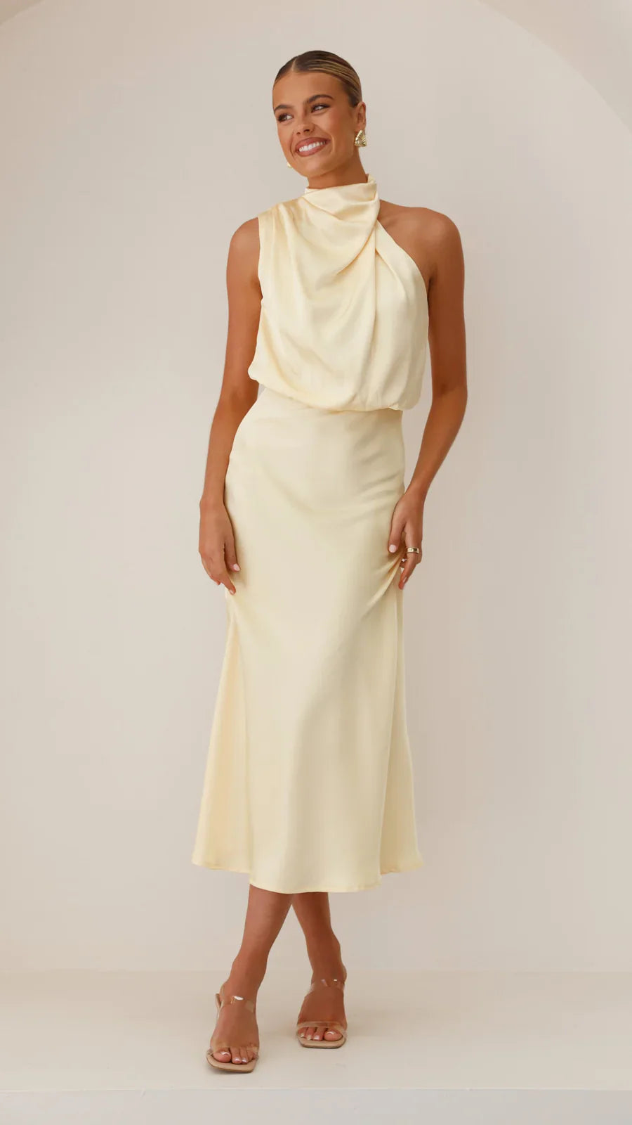Amara Satin Couture Maxi Dress