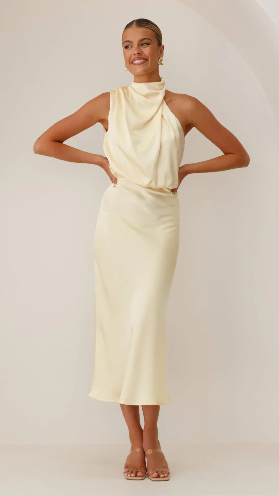 Amara Satin Couture Maxi Dress