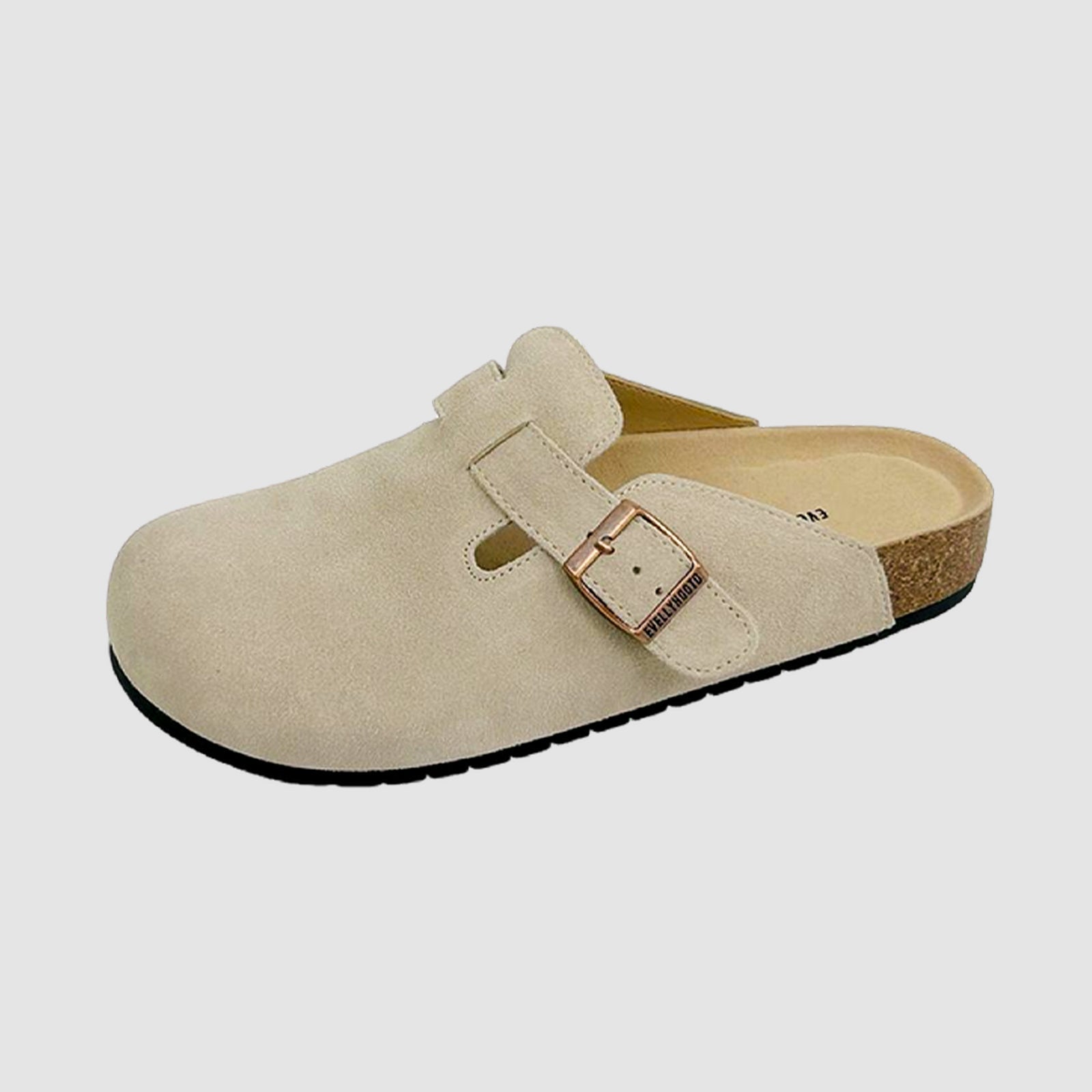 Evergreen Closed Round Toe Suede Clogs