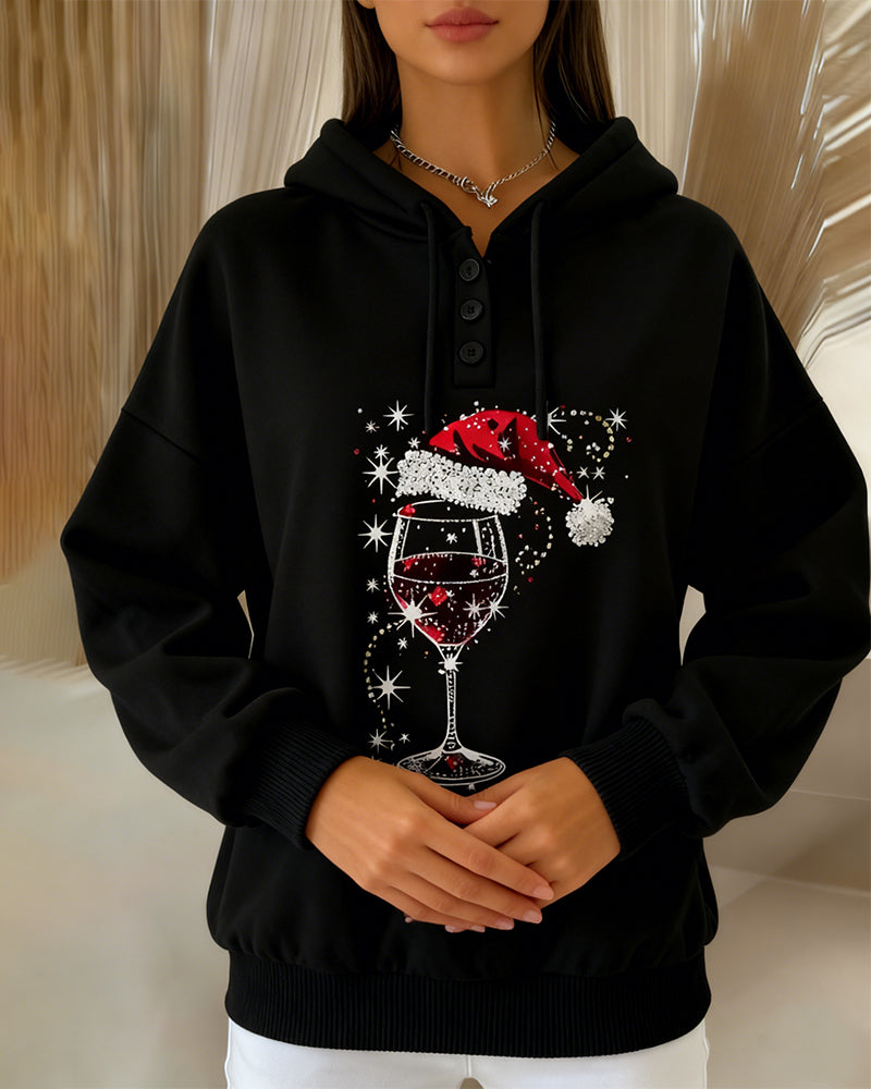 Long-sleeved Hoodie with Glass Motif