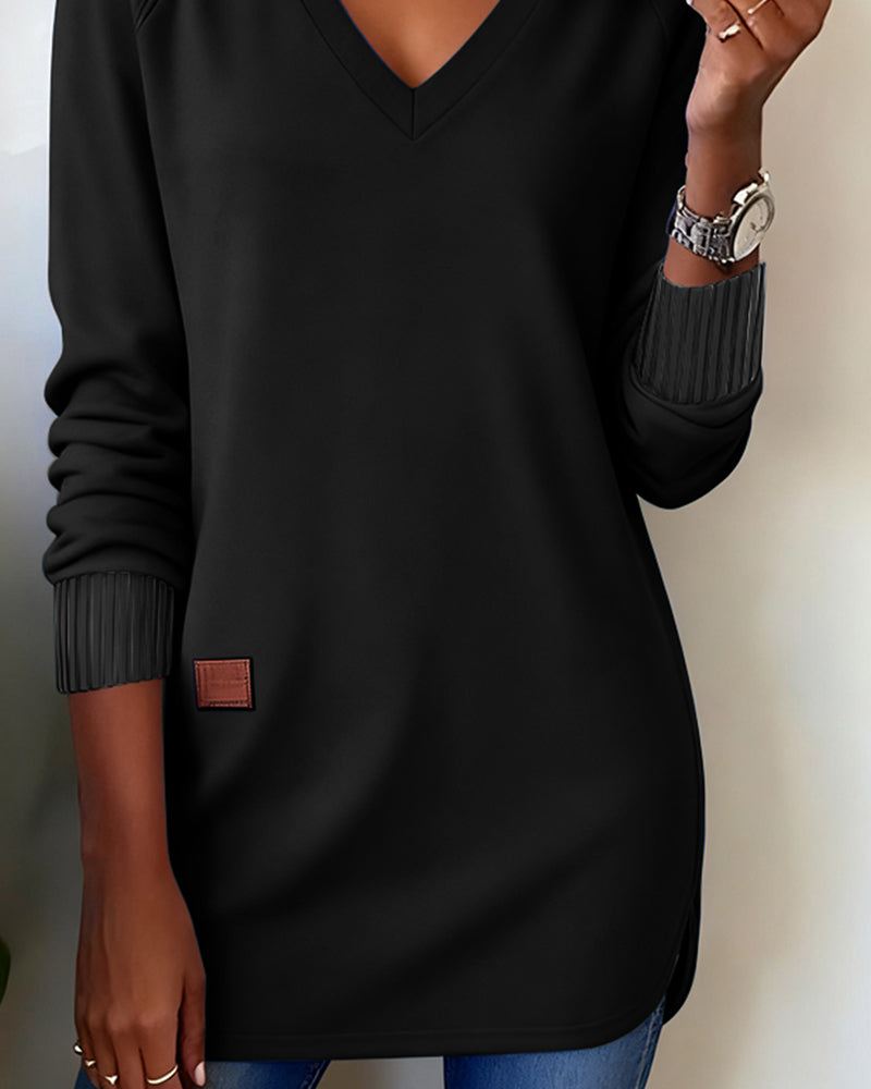 Hoodie with V-Neck and Trendy Style