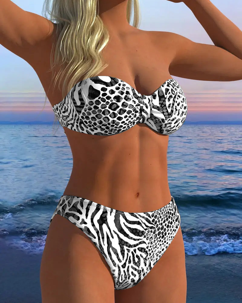 Sexy Leopard Print Swimsuit Two-Piece
