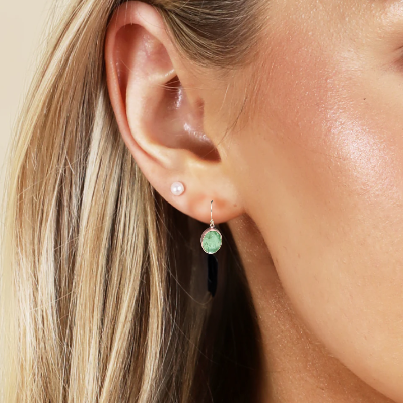 Elegant Green Tourmaline Drop Earrings - Avery