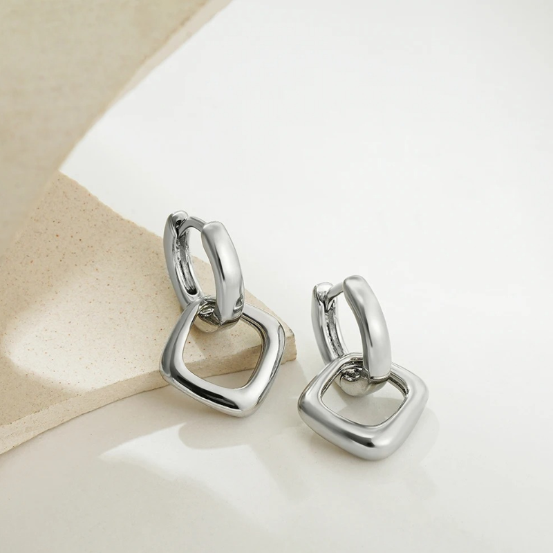 Geometric Creole Hoop Earrings - Zoey