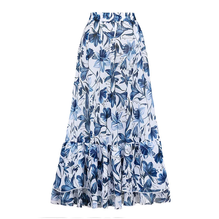 Lily Floral Swimsuit & Skirt Set