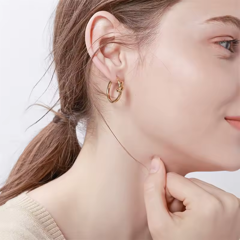 Elegant Knot Hoop Earrings - Aria for a stylish look