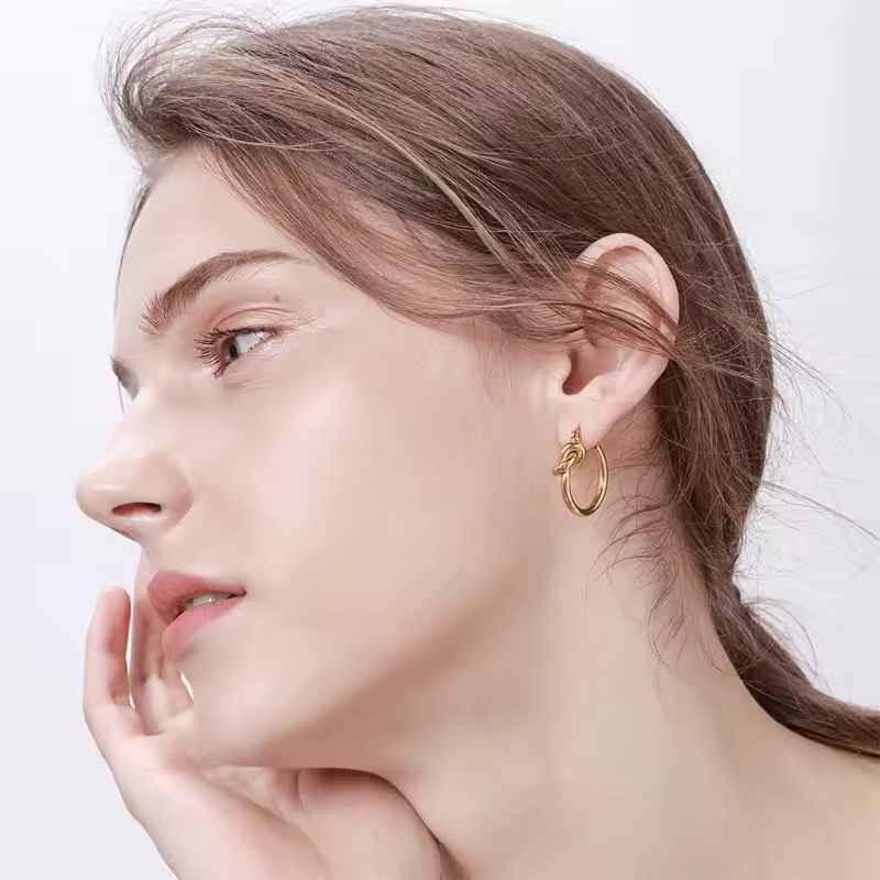 Elegant Knot Hoop Earrings - Aria for a stylish look