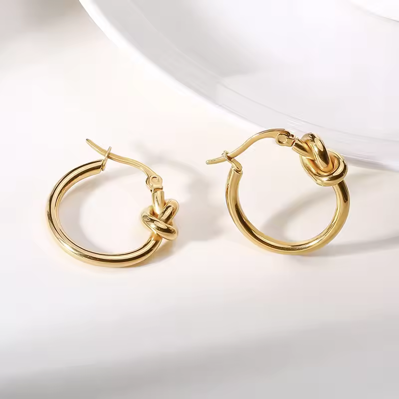 Elegant Knot Hoop Earrings - Aria for a stylish look