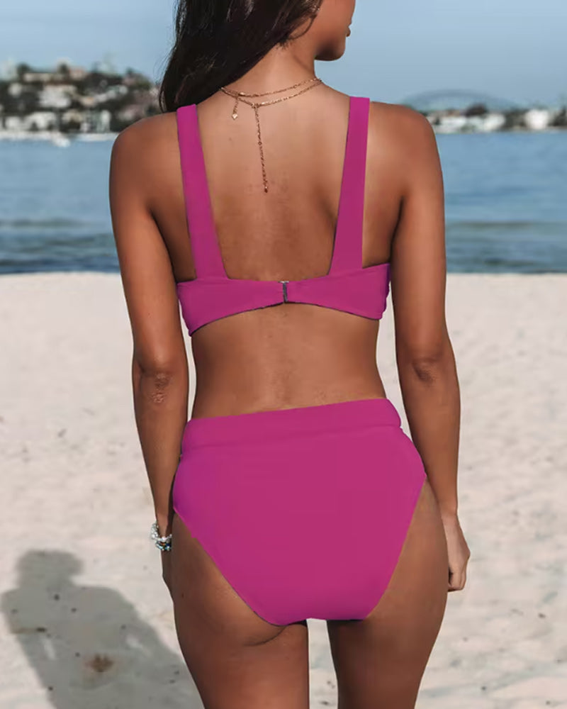 Colored high-waisted bikinis