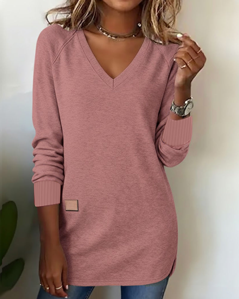 Hoodie with V-Neck and Trendy Style