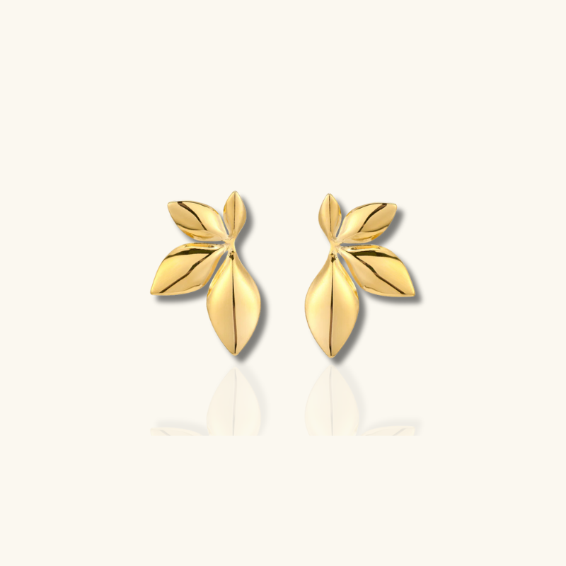 Elegant Gold Leaf Earrings - Natural Luxury Essence