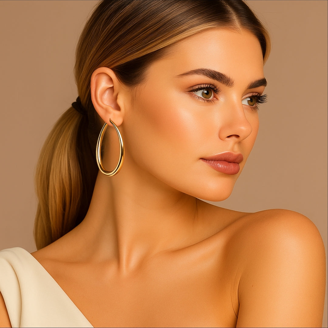 Bolle Golden Hoop Earrings – Vintage Look & Waterproof