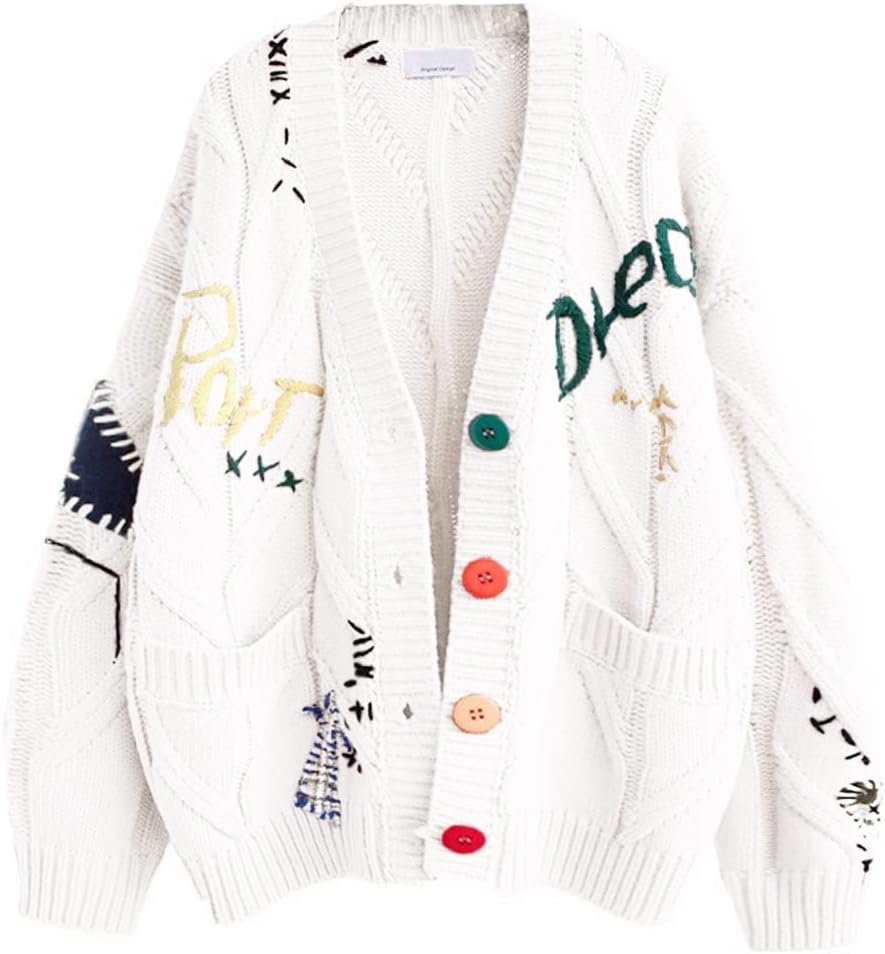 Casual Alphabet Stitch Cardigan