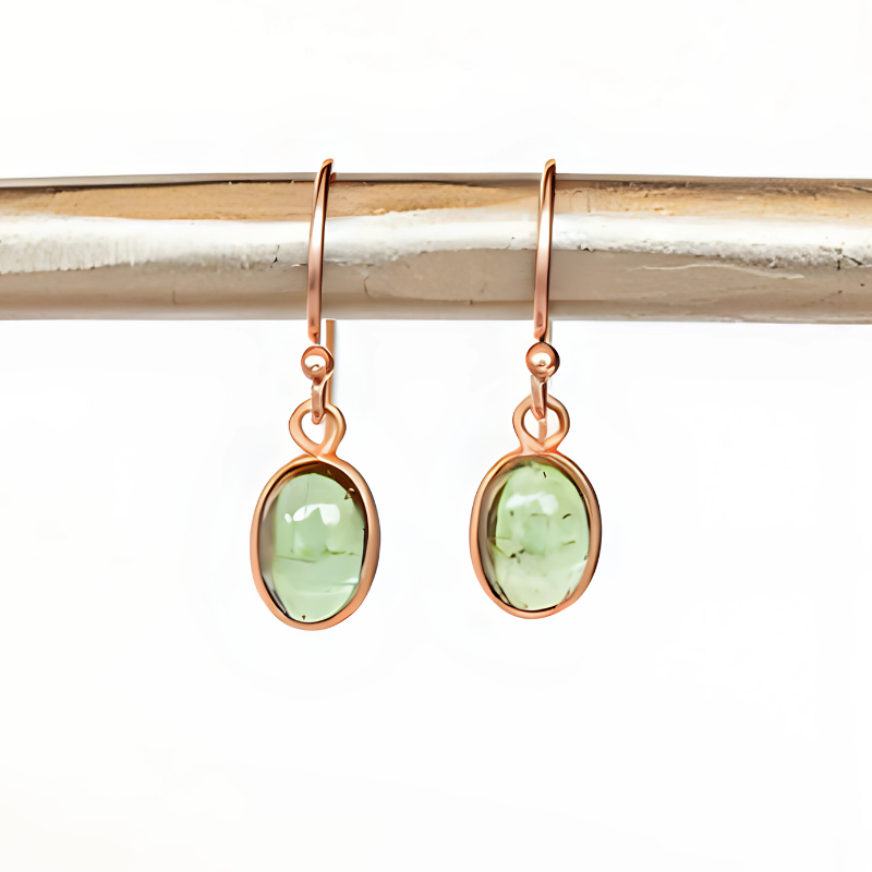 Elegant Green Tourmaline Drop Earrings - Avery