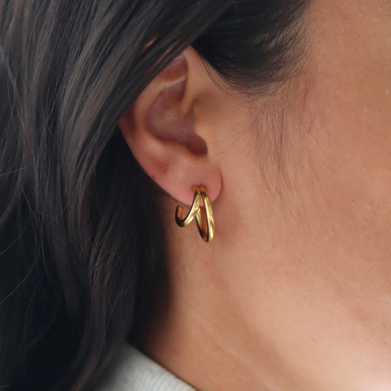 Elegant Double-Layered Stud Earrings – Nora for a Stylish Look