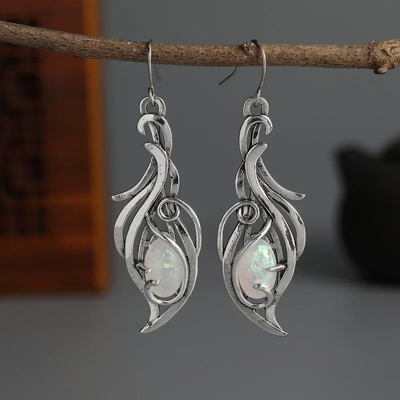 Elegant Oval Fire Opal Earrings - Kelly for a captivating look