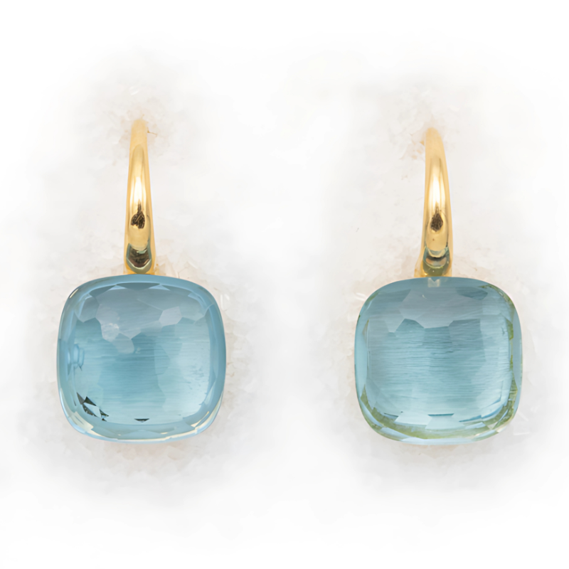 Elegant Blue Embedded Zirconia Earrings - Ella for a Refined Look