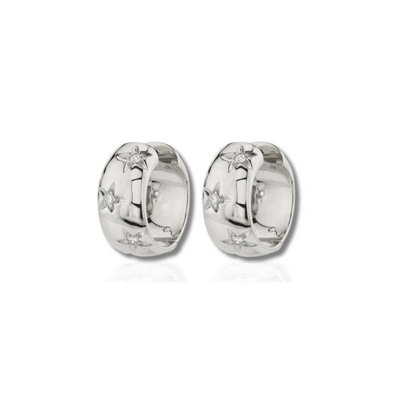 Elegant Chunky Sterling Zircon Hoop Earrings - Angela for a Stylish Appearance