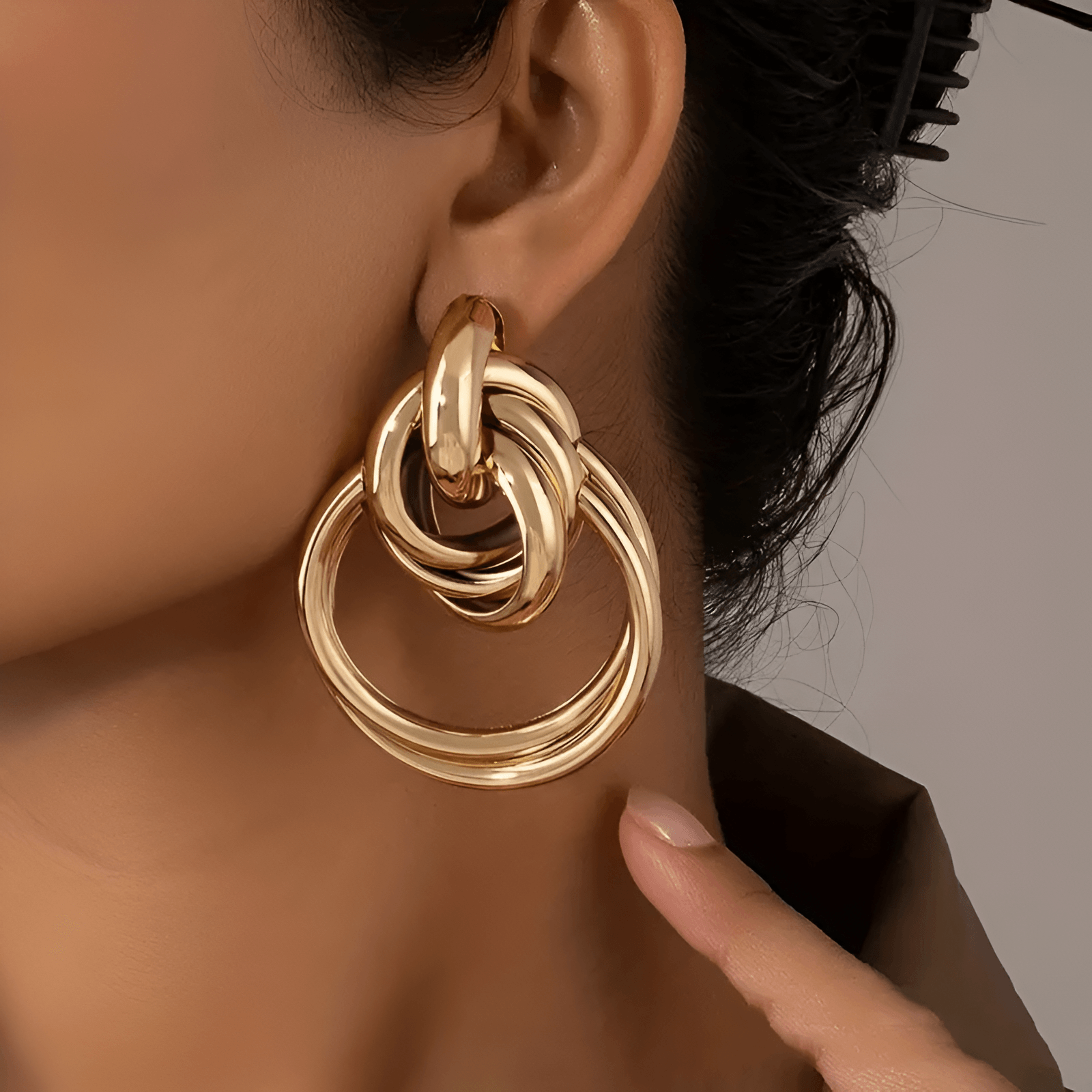 14K Gold-Plated Earrings with French Flair and Punk Edge