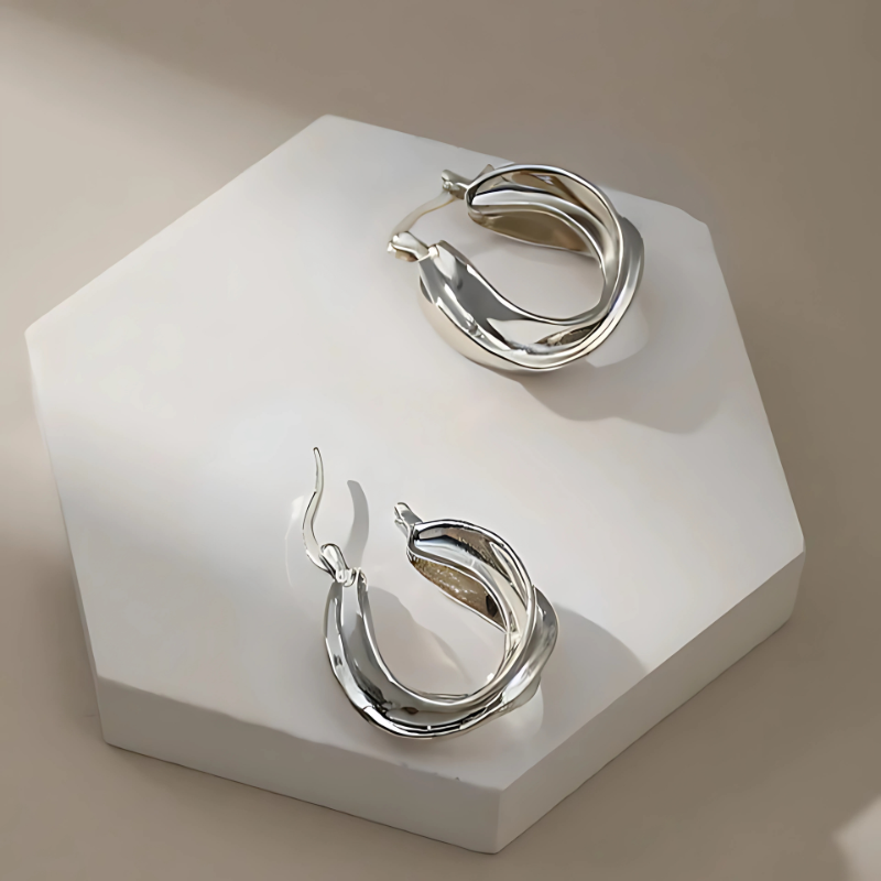 Cute Vintage Braided Hoop Earrings - Miniature Style