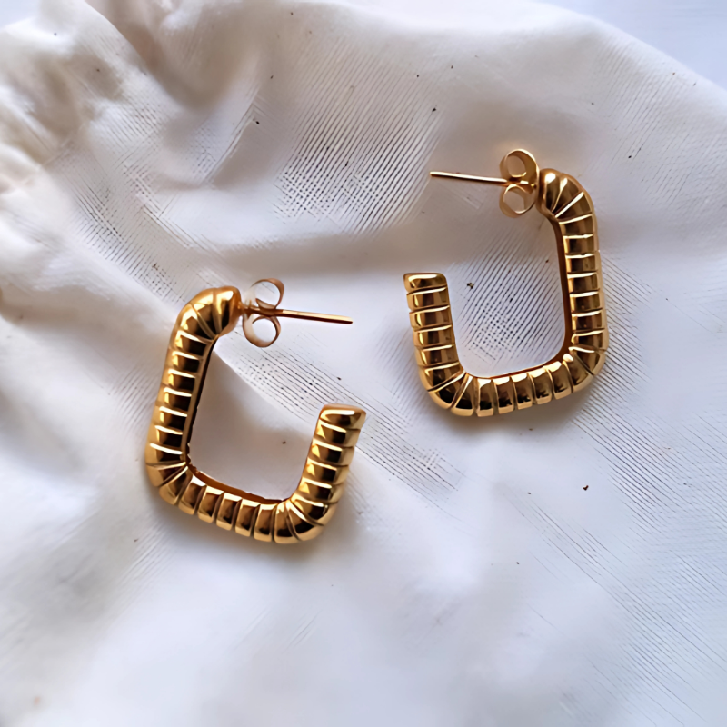 Layered Chunky Hoop Earrings Set - Kira