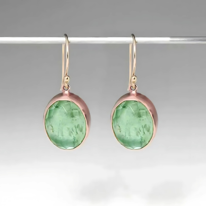 Elegant Green Tourmaline Drop Earrings - Avery