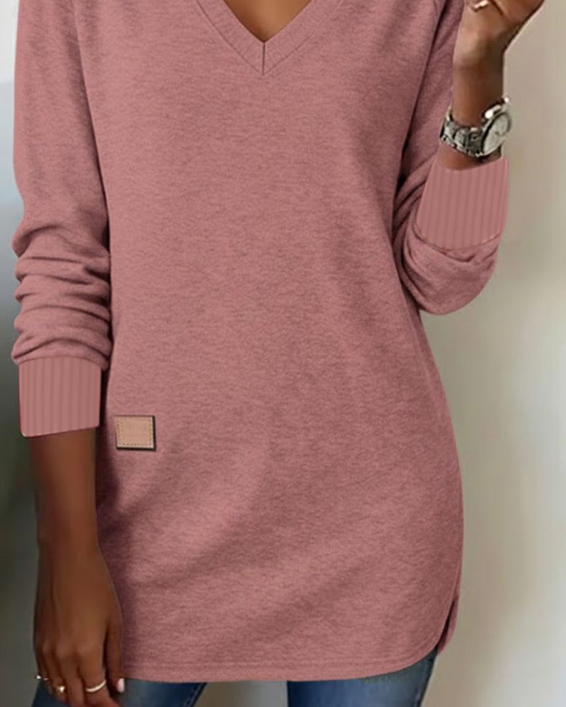 Hoodie with V-Neck and Trendy Style