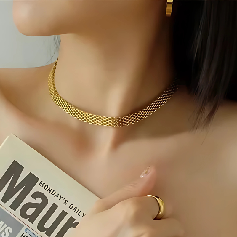 Luxury Chunky Mesh Chain Necklace - Kelsey