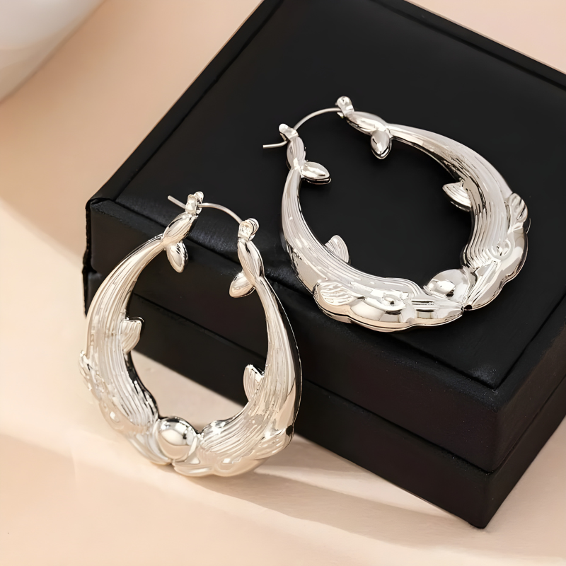 Geometric Dolphin Hoop Earrings – Alba