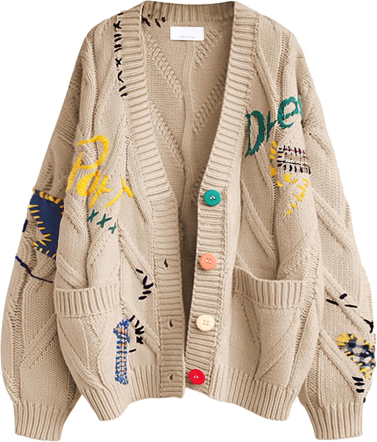 Casual Alphabet Stitch Cardigan