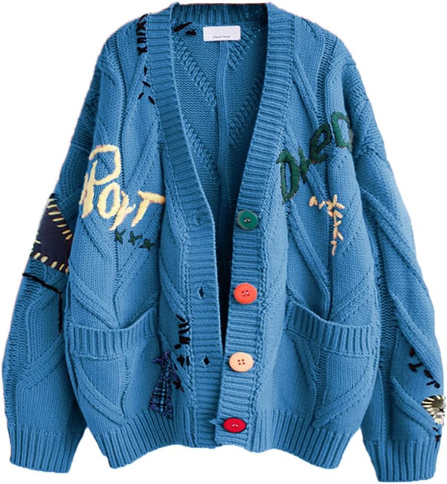 Casual Alphabet Stitch Cardigan