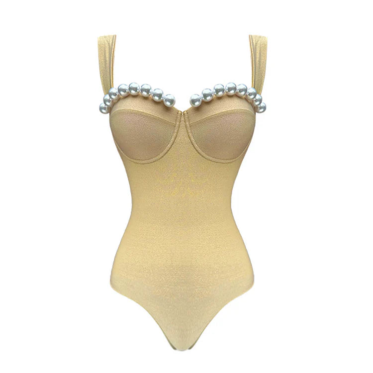 Vionna Halter Neck Pearl Swimsuit