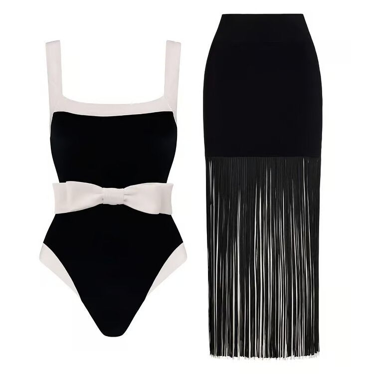Seraphine Belted Tassel Swimsuit Set