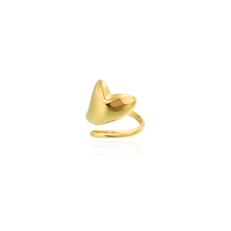 Stylish Adjustable Ring with Large Heart – Camille Elegant Design