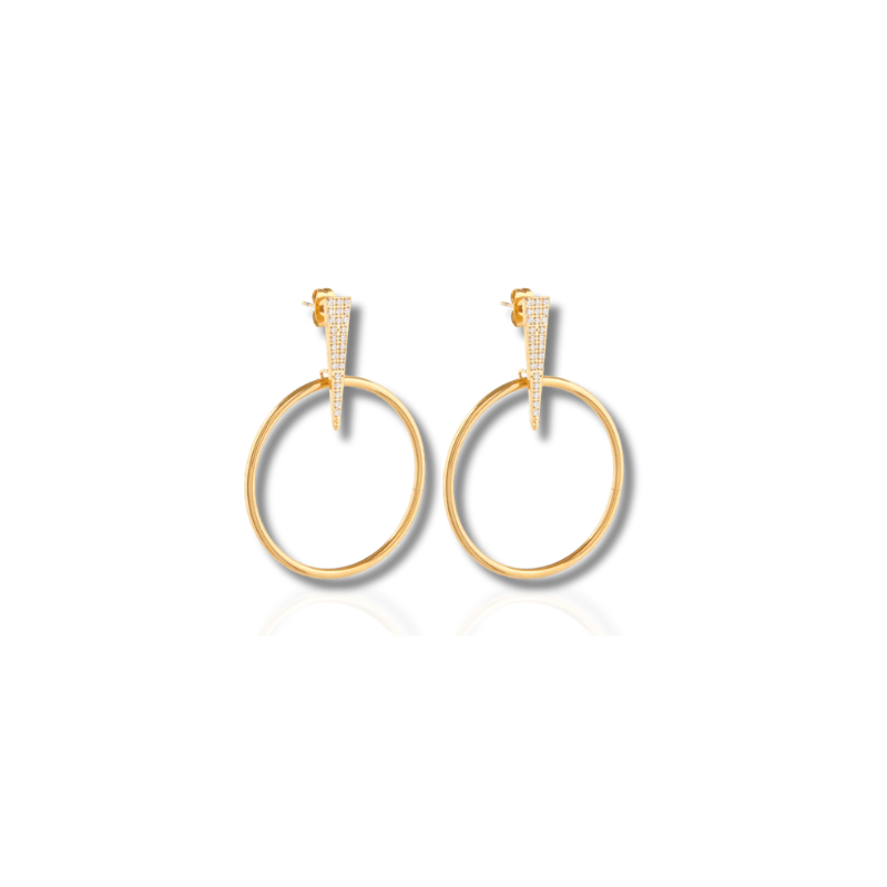Elegant Gold Plated Round Paperclip Earrings - Megan