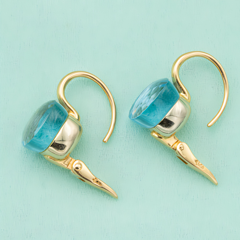 Elegant Blue Embedded Zirconia Earrings - Ella for a Refined Look