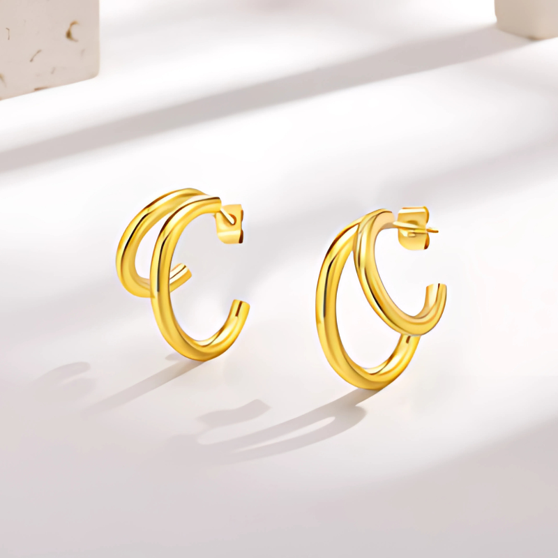 Elegant Double-Layered Stud Earrings – Nora for a Stylish Look