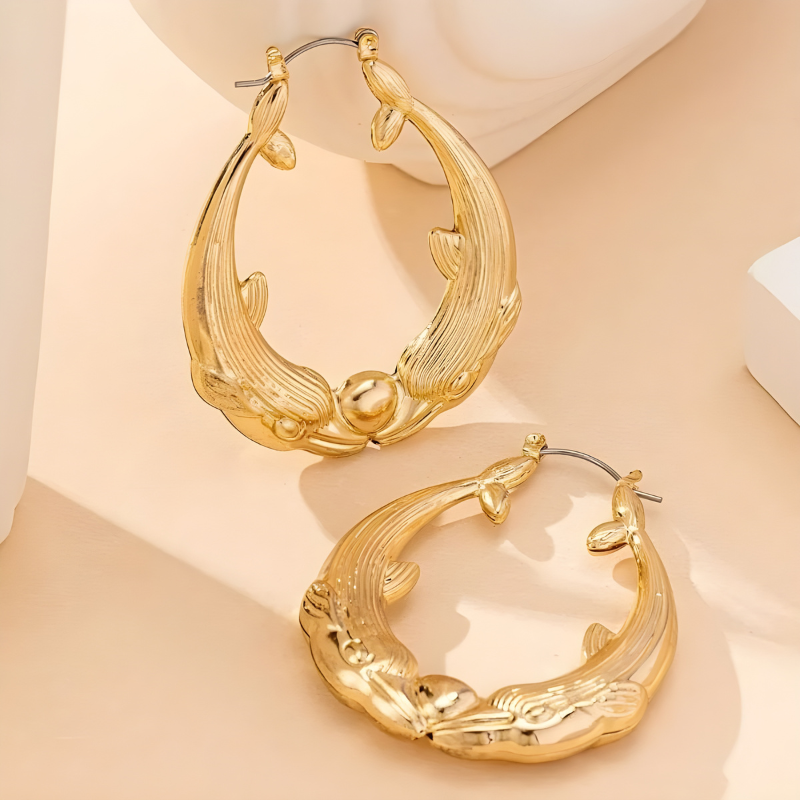 Geometric Dolphin Hoop Earrings – Alba