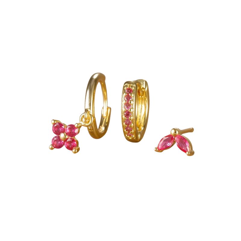 Elegant Flower Earring Set in Stainless Steel - Monri