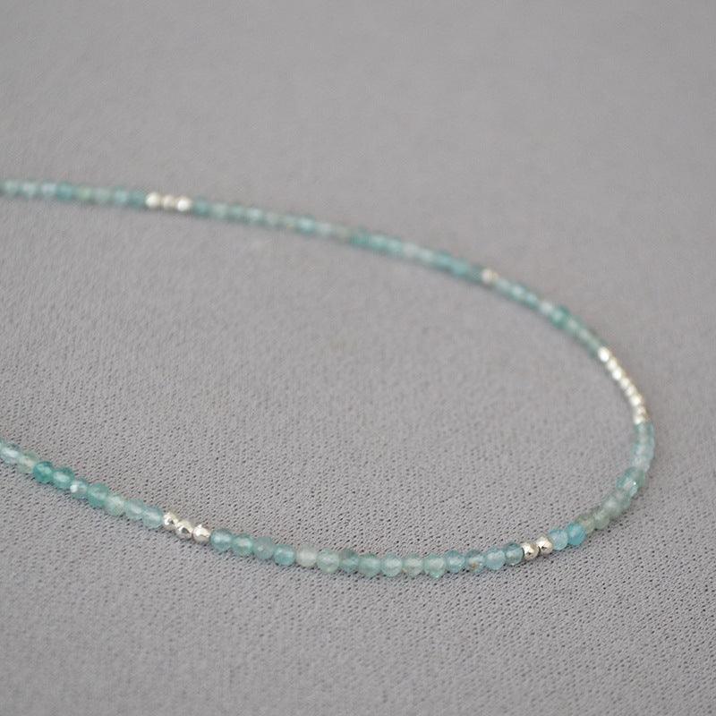 Elegant Cyan Blue Beaded Clavicle Necklace - Luna, the perfect accessory for a stylish look