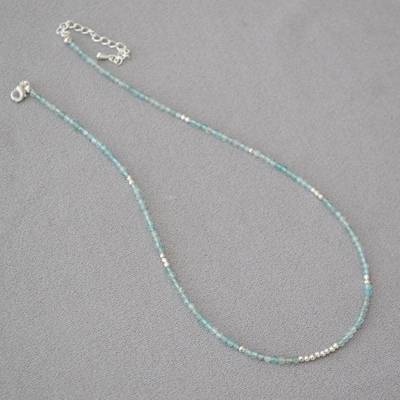 Elegant Cyan Blue Beaded Clavicle Necklace - Luna, the perfect accessory for a stylish look
