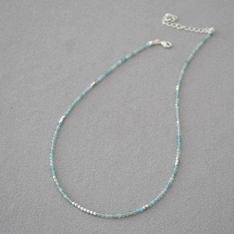 Elegant Cyan Blue Beaded Clavicle Necklace - Luna, the perfect accessory for a stylish look
