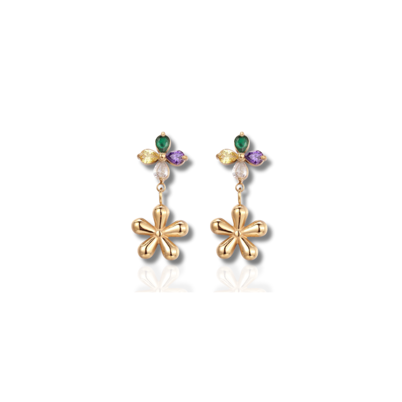 Elegant Flowers Zircon Drop Earrings - Mylah for a sophisticated look