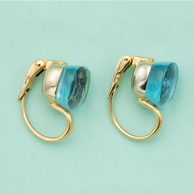 Elegant Blue Embedded Zirconia Earrings - Ella for a Refined Look