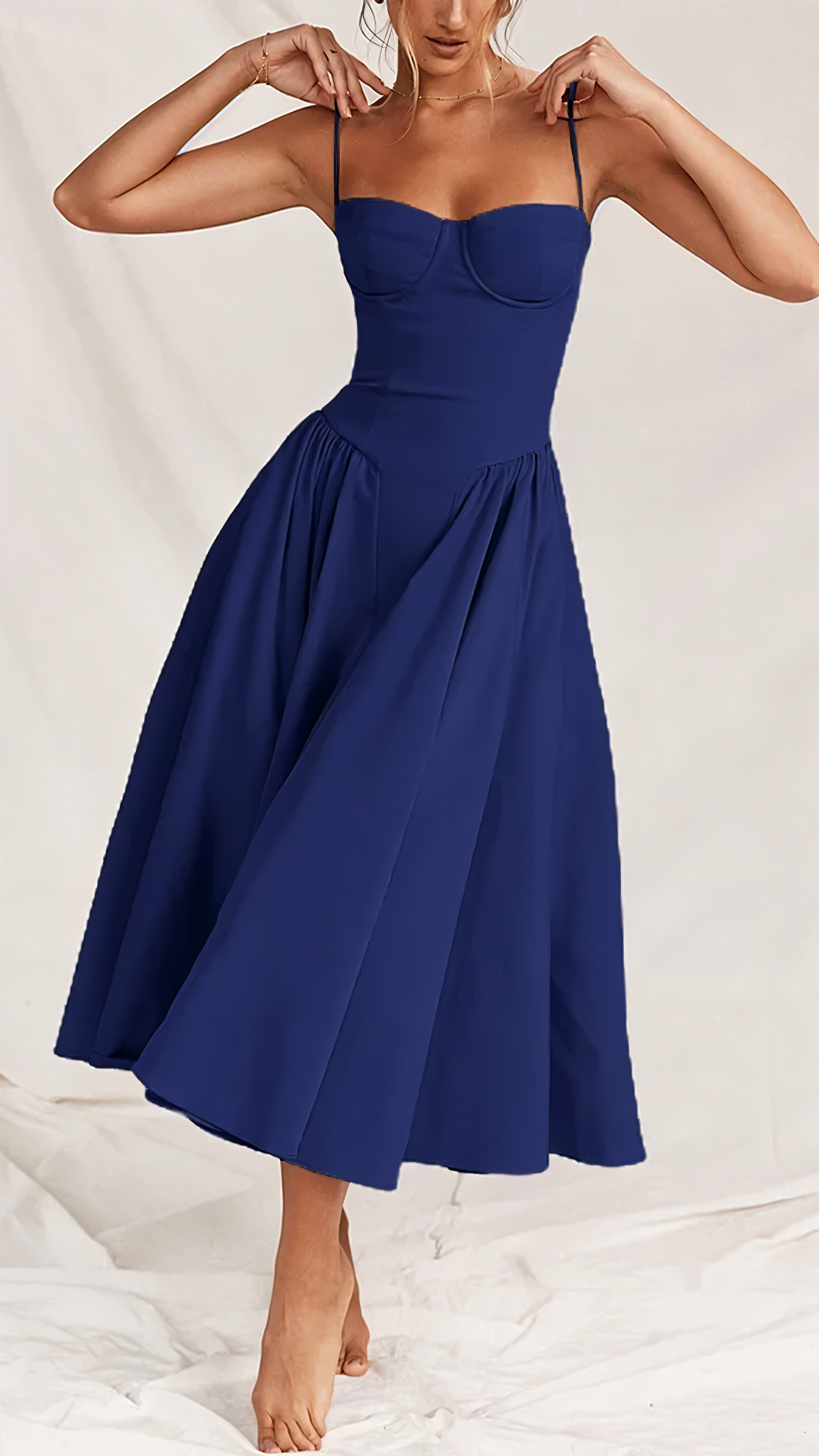 Violet French Dress with Suspenders in Hof Style