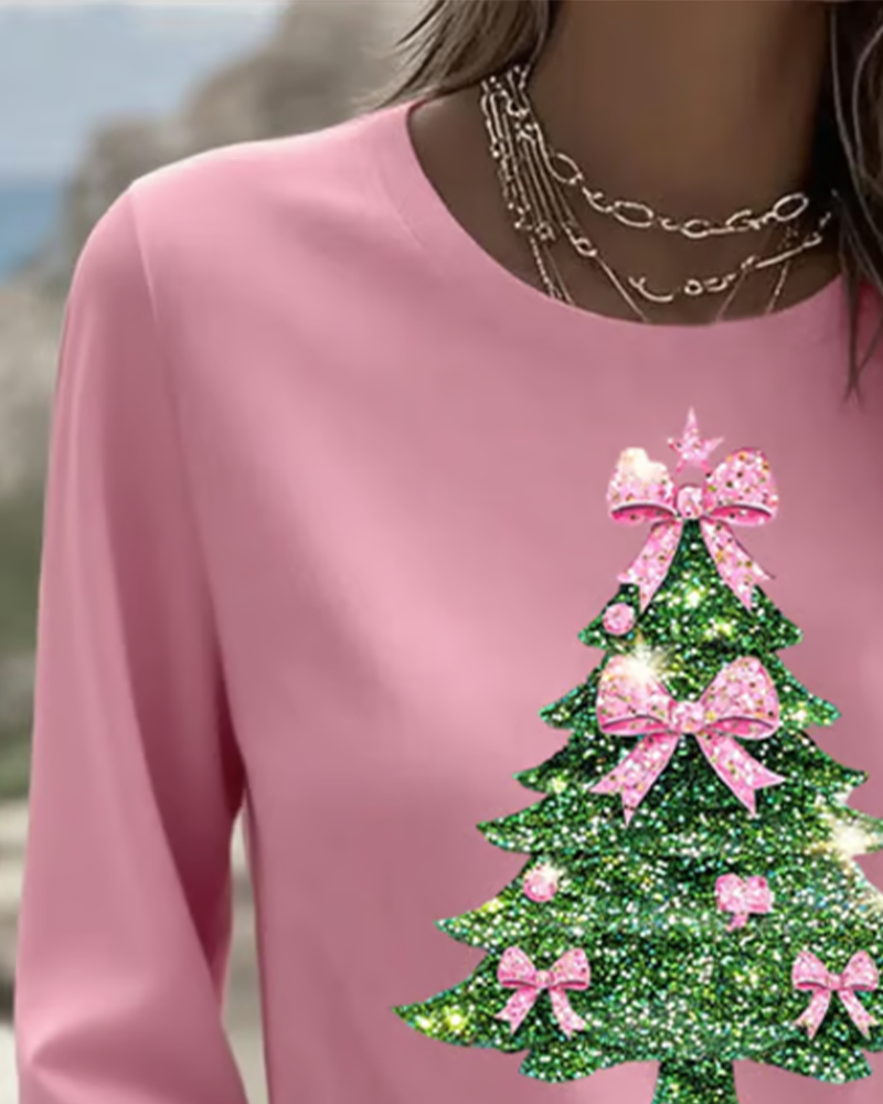 Christmas Top with Three-Quarter Sleeves