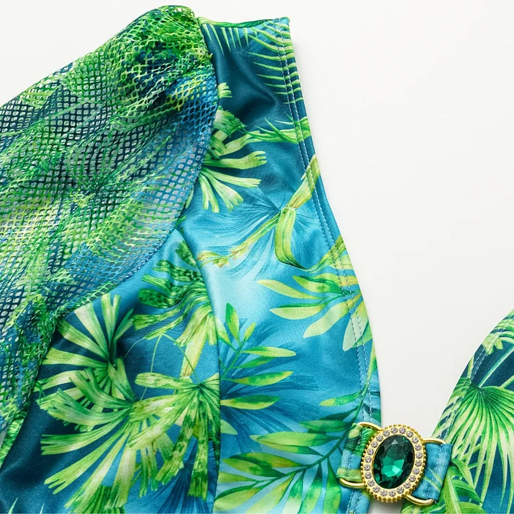 Talia Tropical Leaf Swimwear Set
